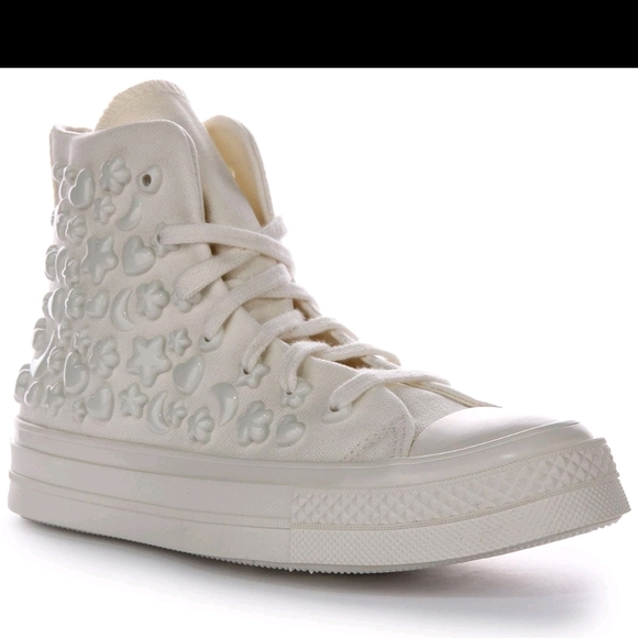 Converse Chuck Taylor Platform 3D Floral White Youth Kawaii Y2K Styl Sz 5 Preppy - Picture 3 of 11